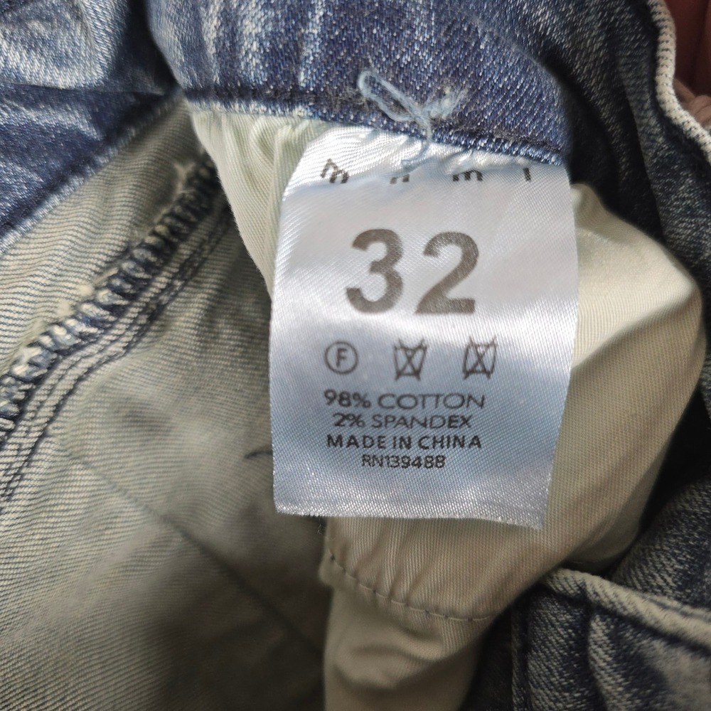 MNML X641 Stacked Ultra Rip Lined Denim Jeans Blue Distressed Fringe 32x36 - Picture 6 of 9